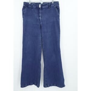 Maeve by Anthropologie Jeans Womens 32 Blue‎ Wide Leg Trouser Denim Stretch